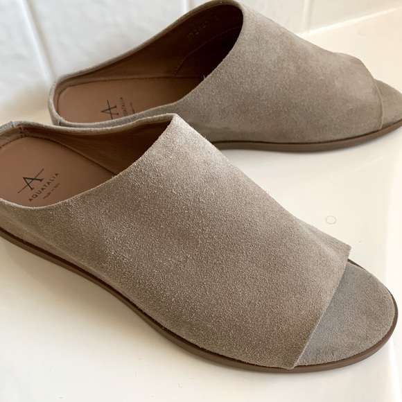 Aquatalia Anne Ecru Slide Suede NWOT - Picture 4 of 8